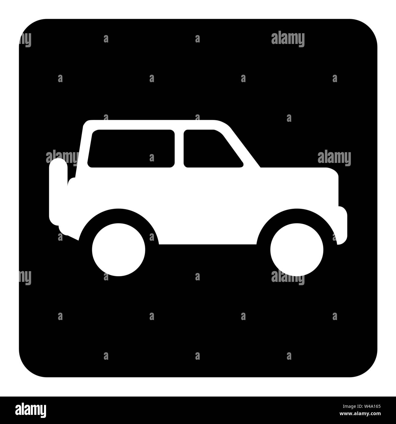 Un bianco e nero Jeep icon illustrazione Illustrazione Vettoriale