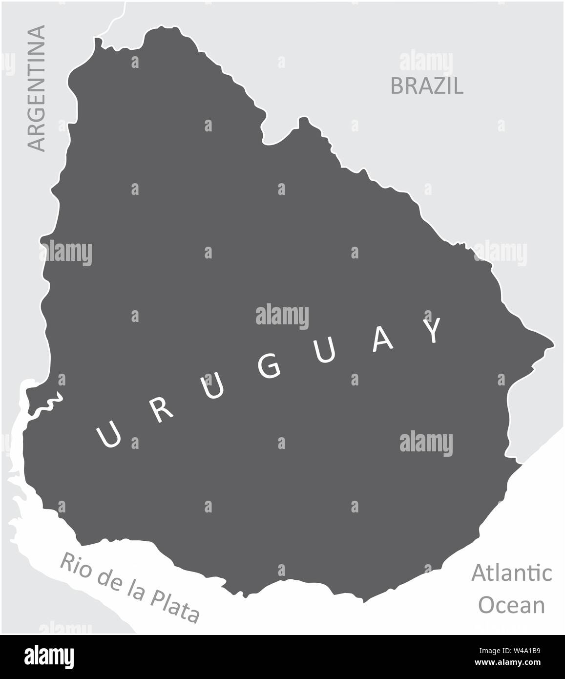 L'Uruguay regione mappa in Sud America Illustrazione Vettoriale
