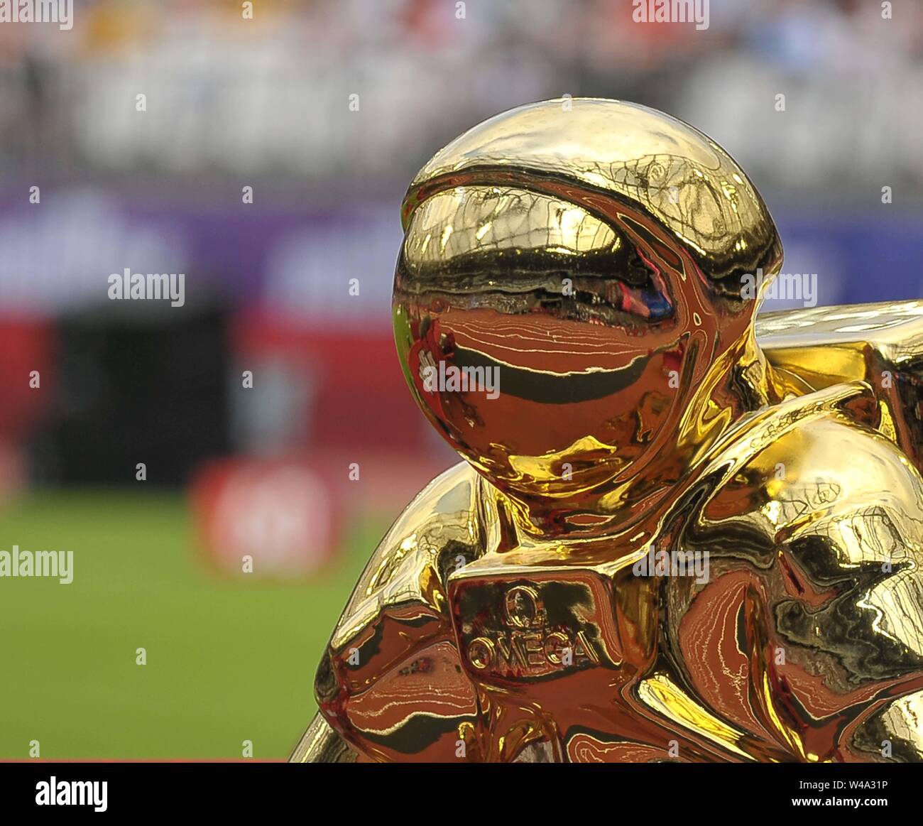 Londra, Regno Unito. 21 Luglio, 2019. Le riflessioni di stadio su Omega spaceman forniti a comemorate il cinquantesimo anniversario dell'uomo lo sbarco sulla luna. Anniversario giochi atletica. Lo stadio di Londra. Stratford. Londra. Regno Unito. Credito Bowden Garry/SIP Agenzia fotografica/Alamy Live News. Credito: Sport In immagini/Alamy Live News Foto Stock