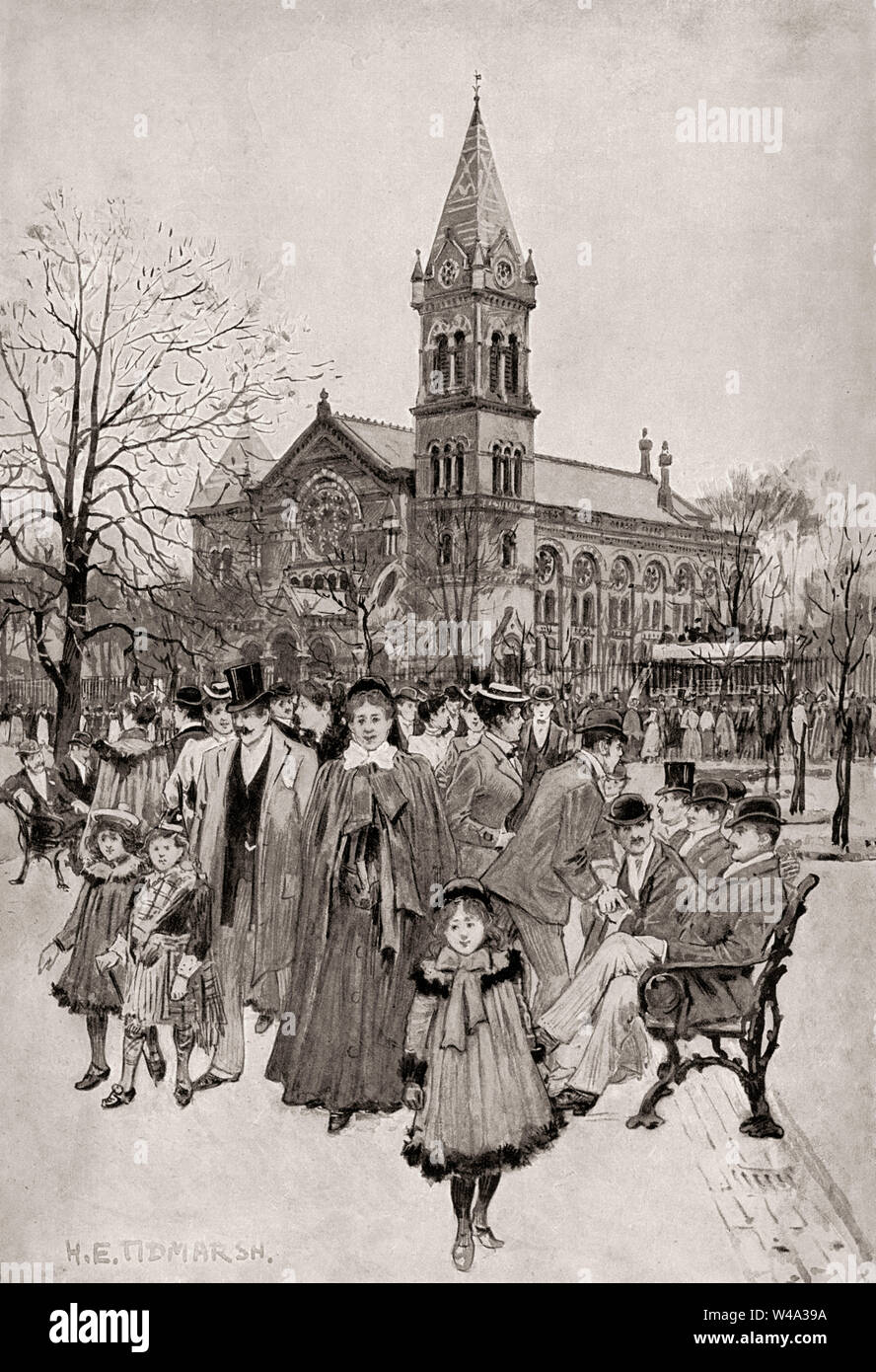 Chiesa Parade, Whitworth Park, Manchester, Inghilterra, Regno Unito, XIX secolo Foto Stock