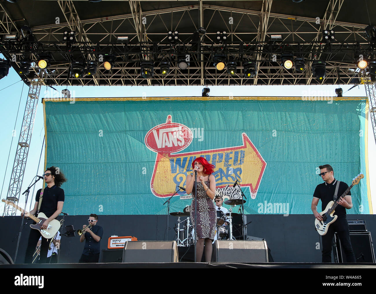 In California, Stati Uniti d'America . Il 20 luglio, 2019. Salvare Ferris compie durante il Vans warped tour venticinquesimo anniversario al litorale anfiteatro sulla luglio 20, 2019 a Mountain View, California. Credito: MediaPunch Inc/Alamy Live News Foto Stock