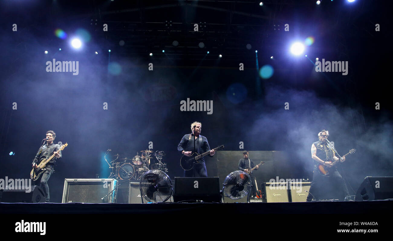 In California, Stati Uniti d'America . Il 20 luglio, 2019. La prole compie durante il Vans warped tour venticinquesimo anniversario al litorale anfiteatro sulla luglio 20, 2019 a Mountain View, California. Credito: MediaPunch Inc/Alamy Live News Foto Stock