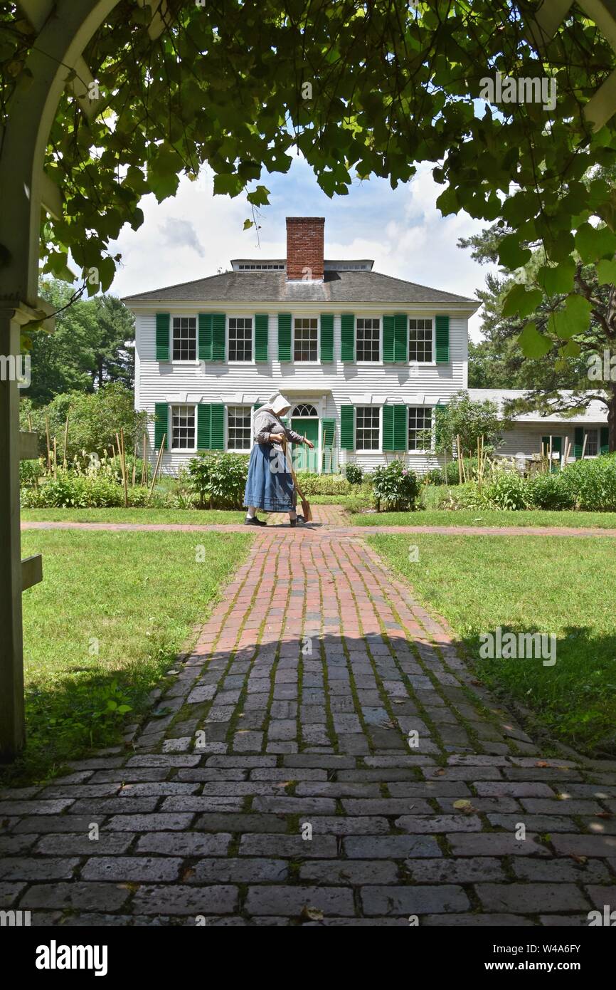Sturbridge Village, un museo vivente di storia riempito con la cronologia del New England e case reenactments in Sturbridge, Massachusetts Foto Stock