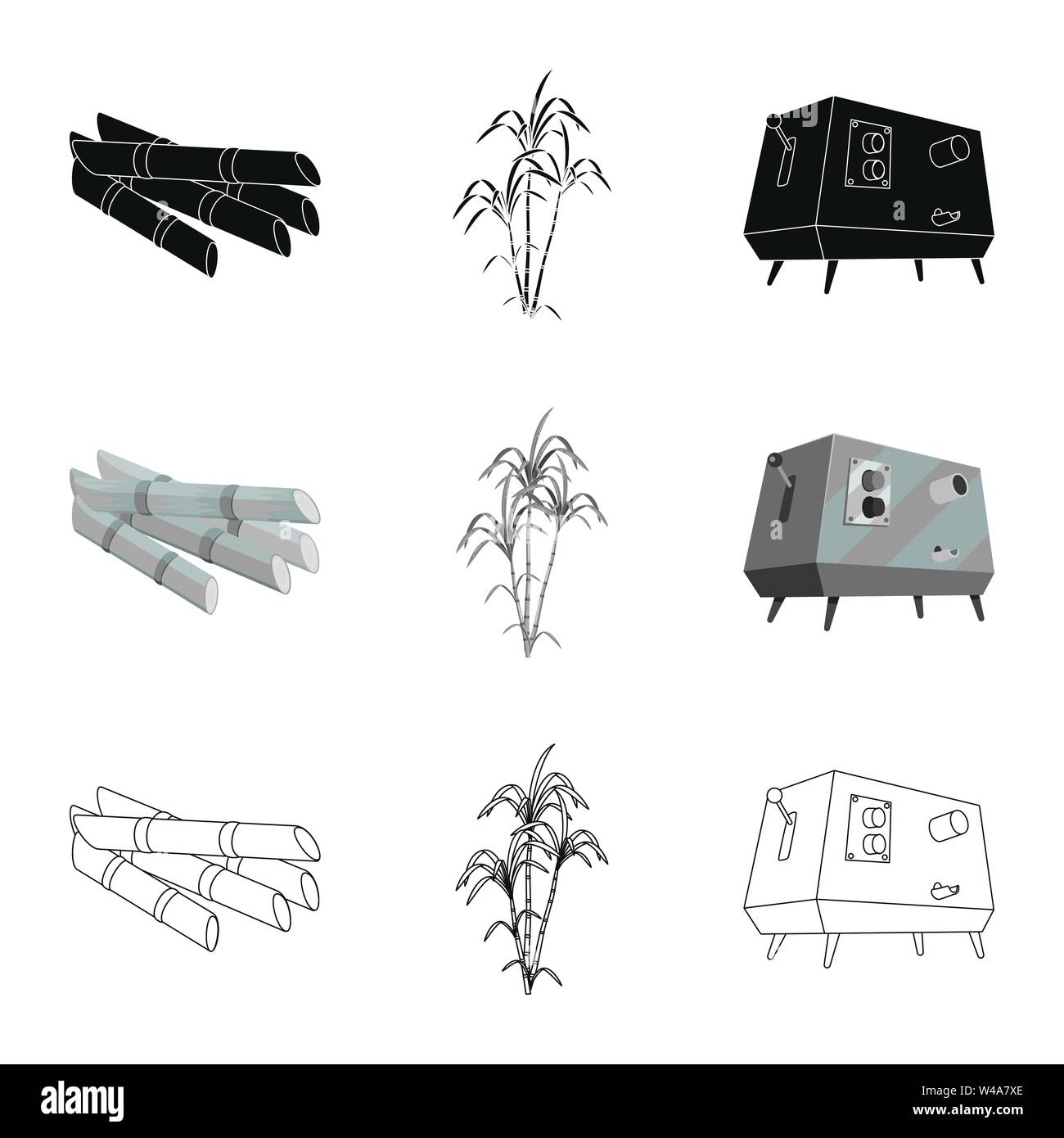Oggetto isolato di fattoria e simbolo dell'agricoltura. Raccolta di farm e tecnologia simbolo azionario per il web. Illustrazione Vettoriale