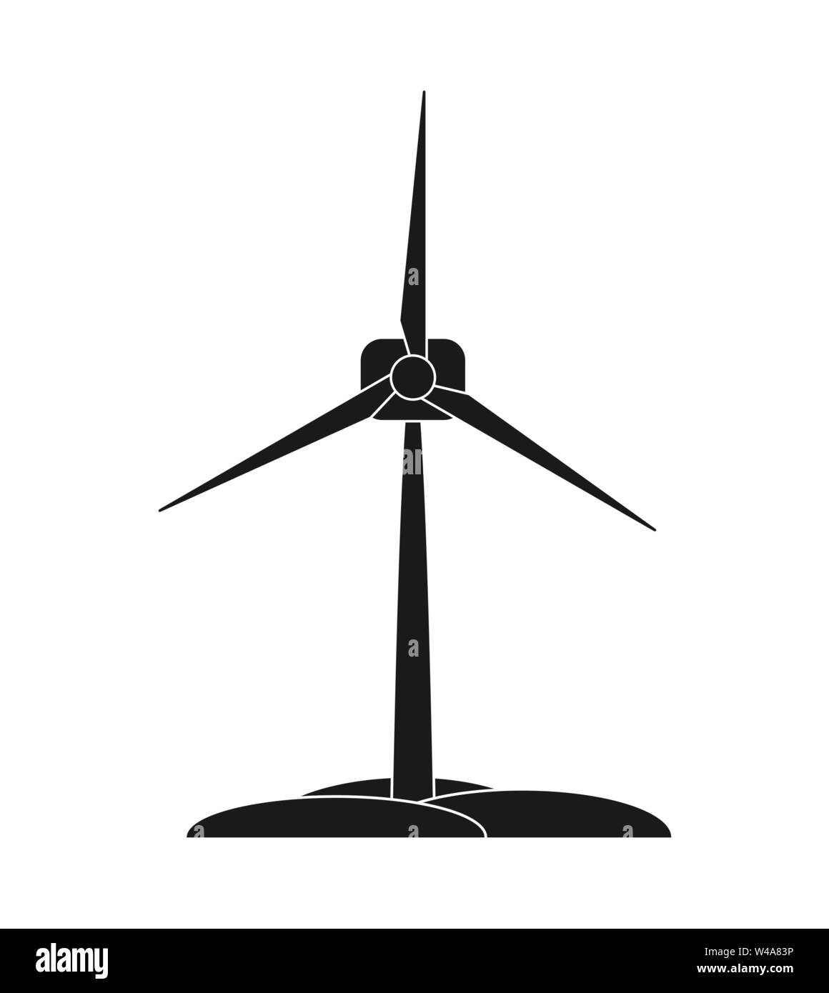 Turbina eolica icona. Fonti di energia rinnovabili, semplice design piatto Illustrazione Vettoriale