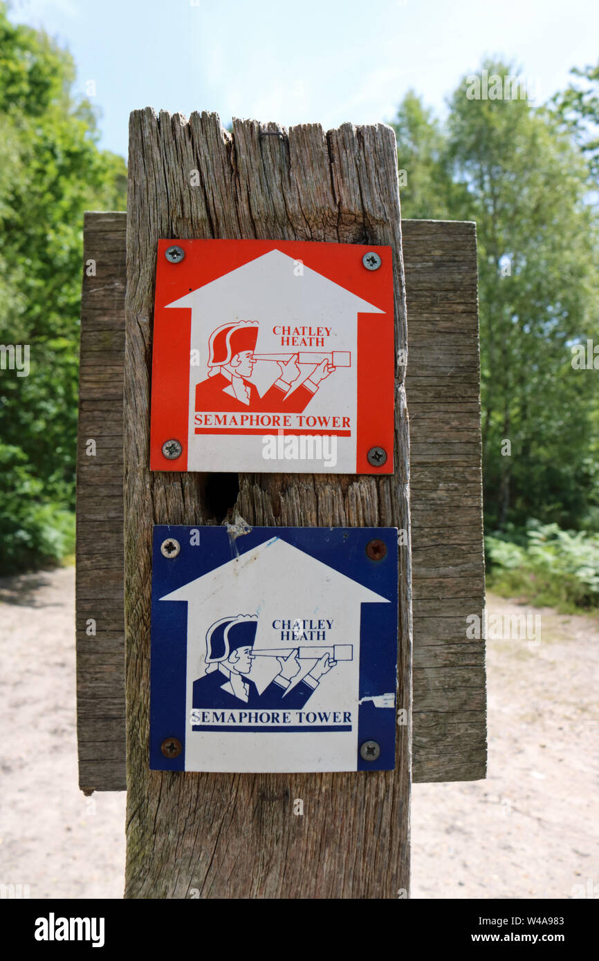 Torre Semaphore Chatley Heath Surrey Foto Stock