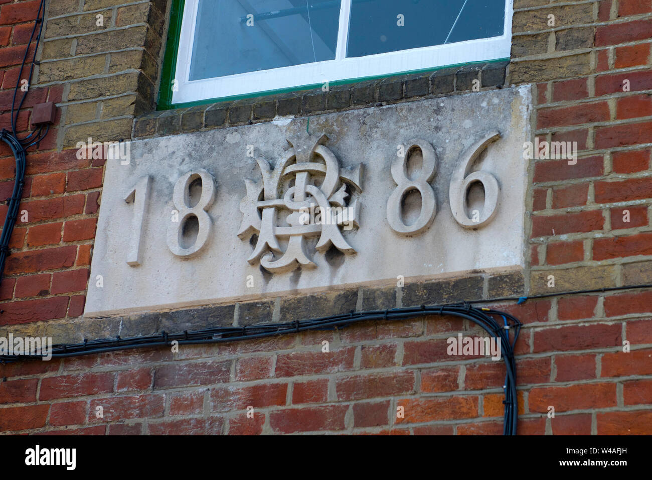 Il logo di The Isle of Wight Cental Railway, visto a Haven Street Station, Isle of Wight, Regno Unito, ora parte della Islae of Wight Steam Railway Foto Stock