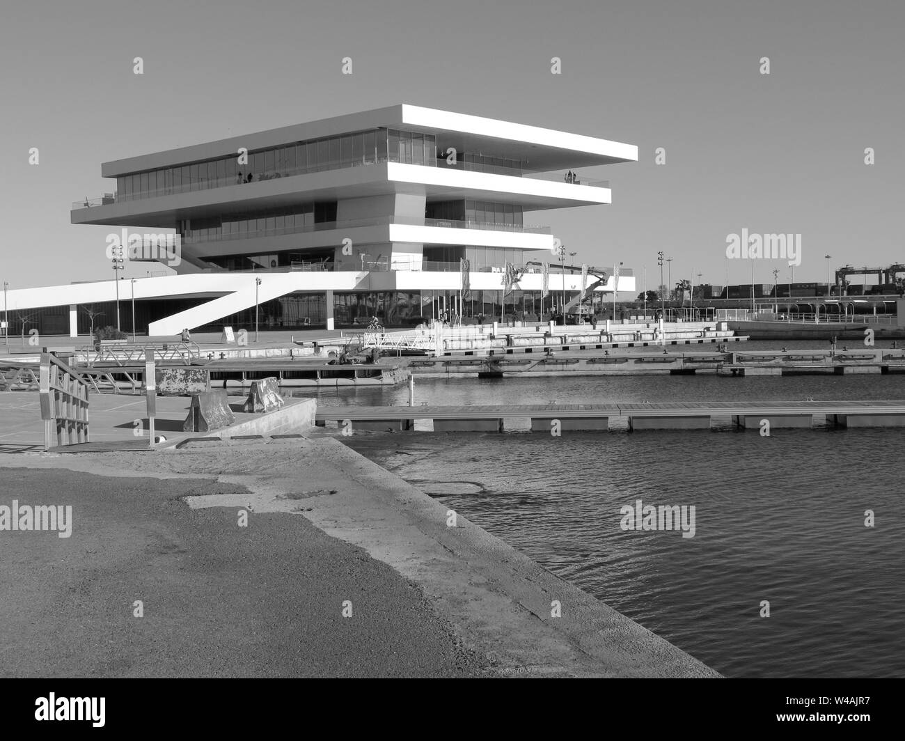Veles e Vents. La costruzione presso il porto di Valencia, Spagna. Foto Stock