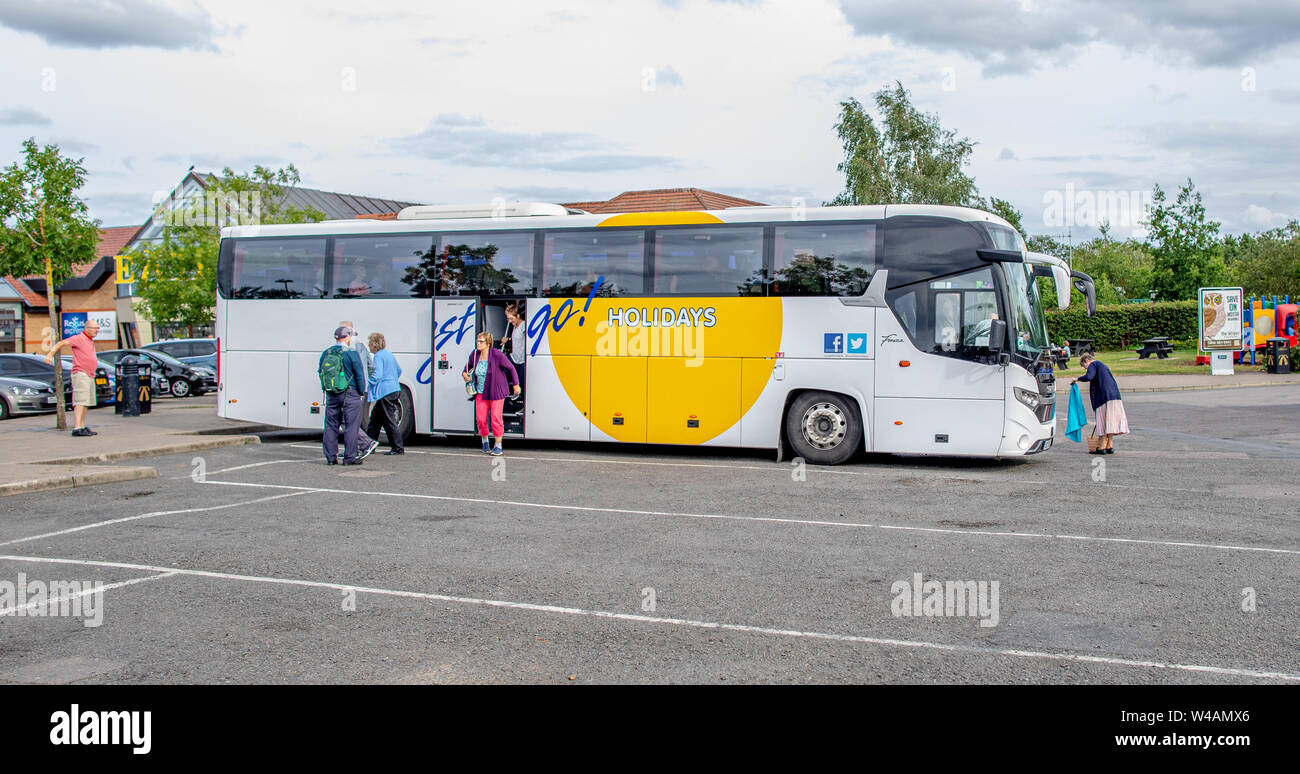 Immagini di Cambridge alla stazione di servizio sulla A14 trunk road in Cambridgeshire Inghilterra Foto Stock