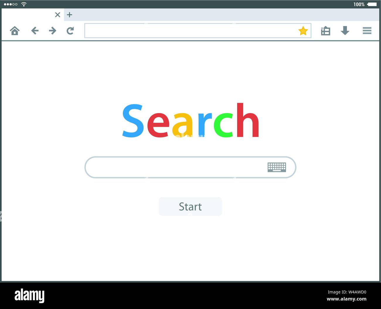 Finestra del browser Web illustrazione vettoriale. Vettore stile piatto Illustrazione Vettoriale