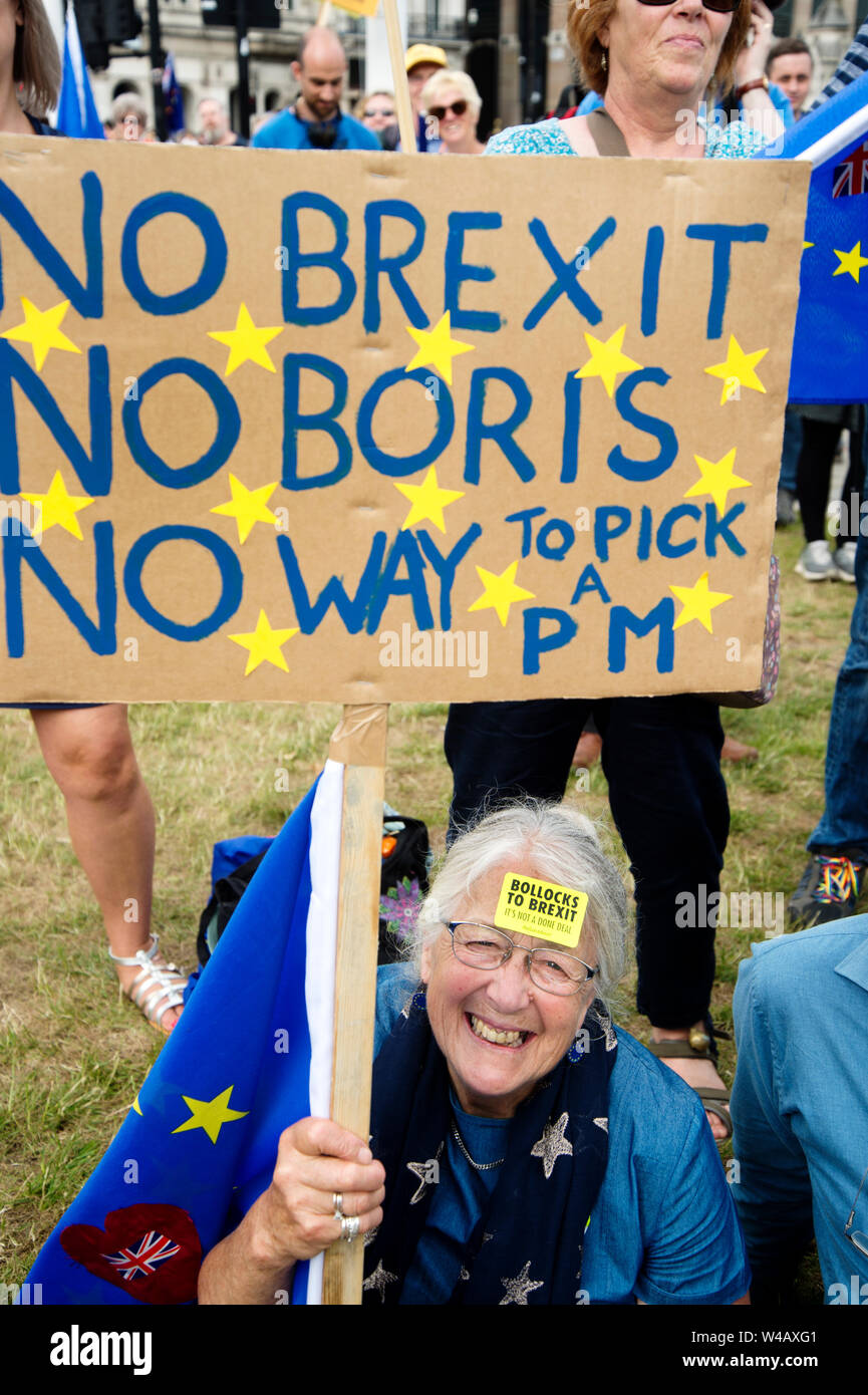 Anti Brexit e anti- Boris dimostrazione xx luglio Foto Stock