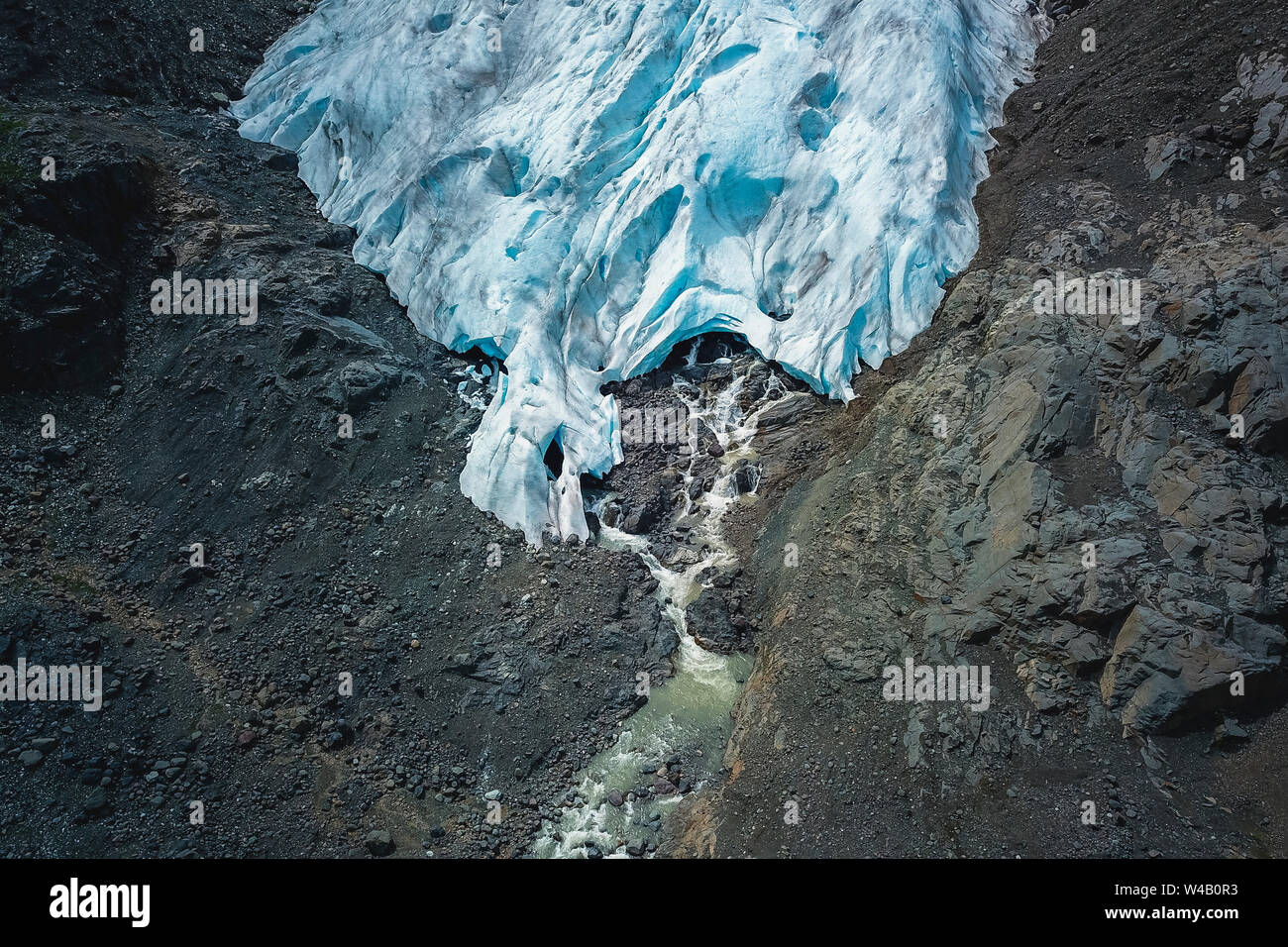 Antenna di grotte di ghiaccio del ghiacciaio di Orso Foto Stock