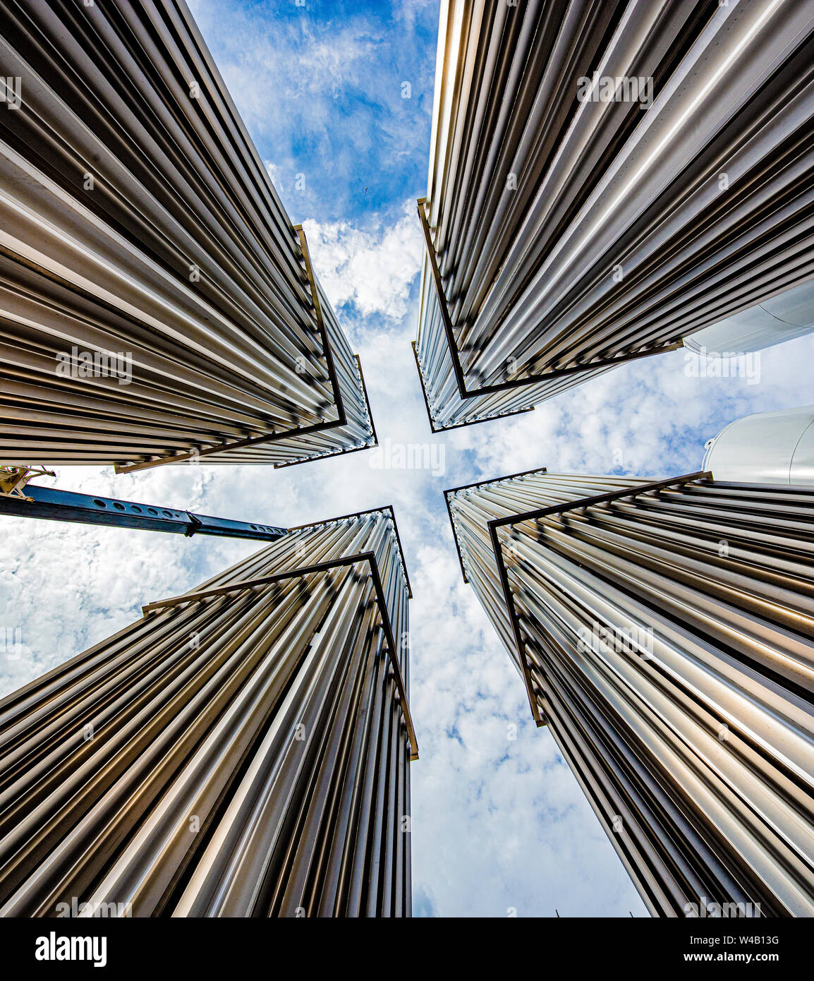 Installazione di una nuova unità in una raffineria Foto Stock