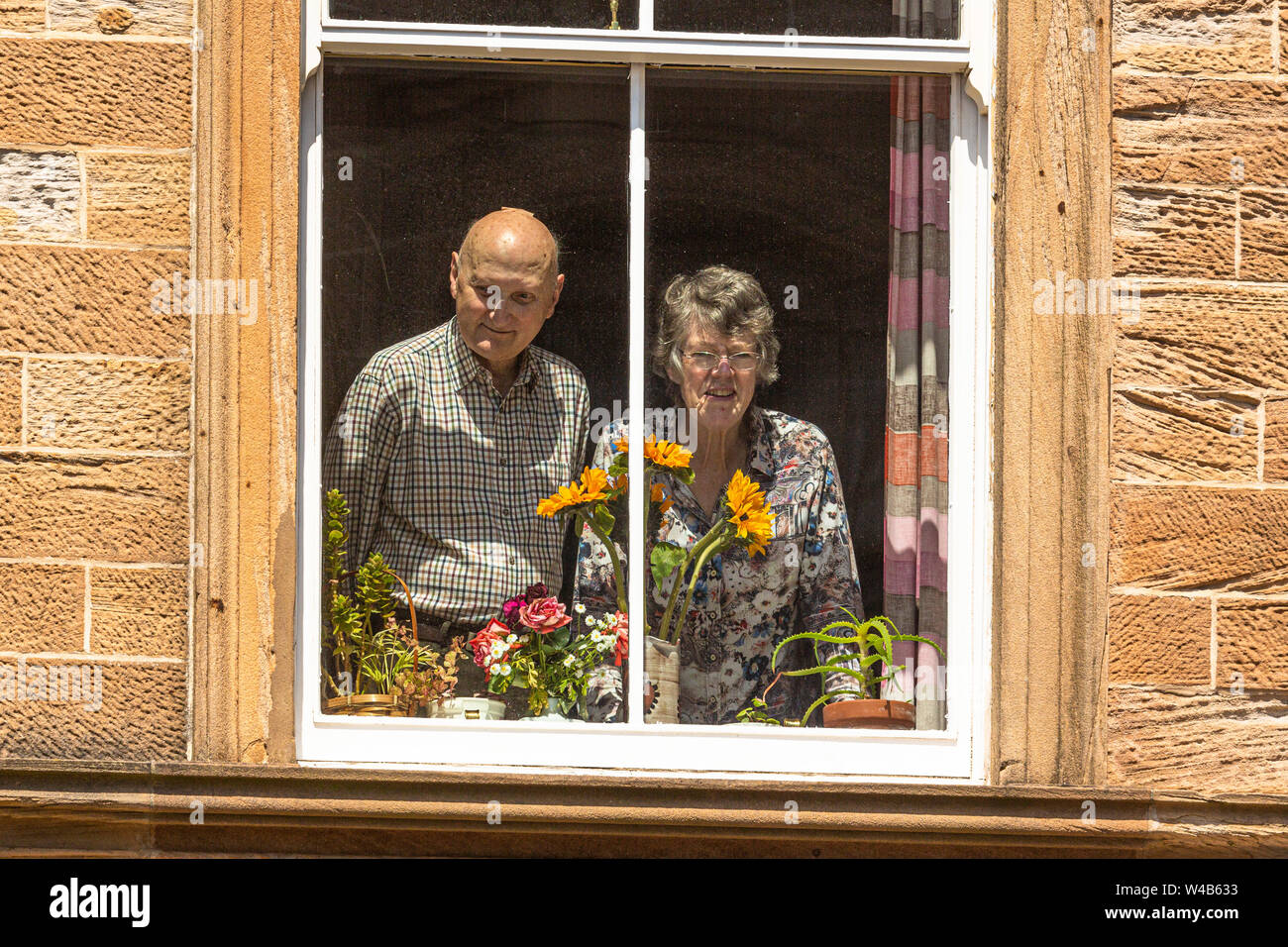 Ayr, tutti sotto uno striscione indipendenza marzo - 2019 Foto Stock