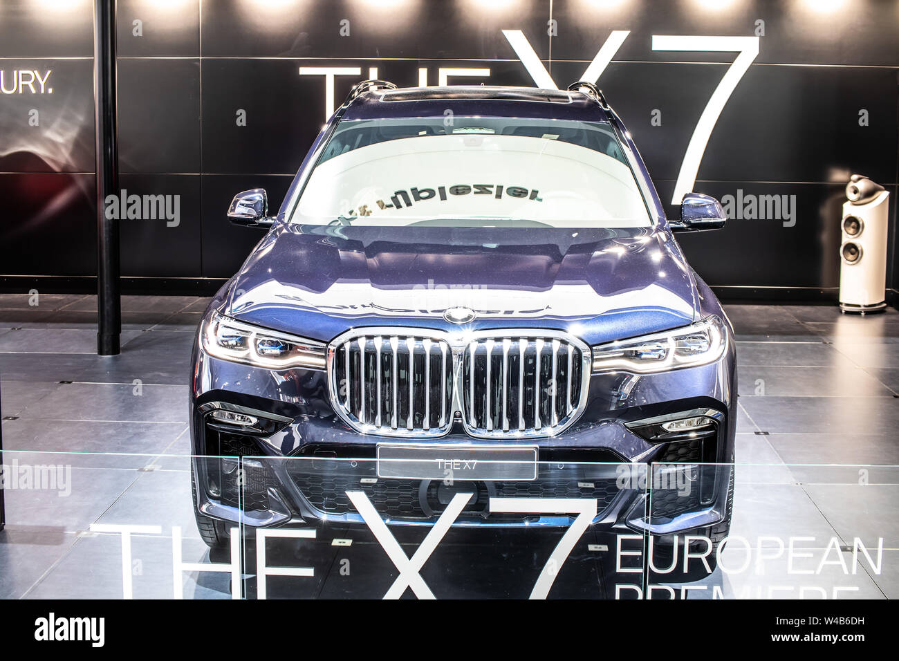 Bruxelles, Belgio, Jan 2019 tutti i nuovi BMW X7 produzione di auto, Bruxelles Motor Show, G07 full-size SUV di lusso fabbricati e commercializzati dalla BMW Foto Stock