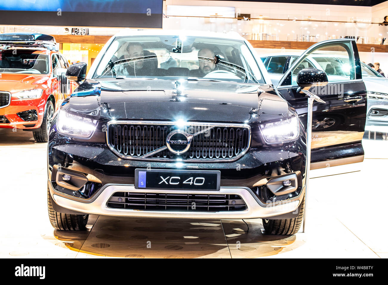 Bruxelles, Belgio, Jan 2019 Volvo XC40, Bruxelles Motor Show, crossover compatto SUV fabbricati e commercializzati da Volvo Cars, auto dell'anno 2018 Foto Stock