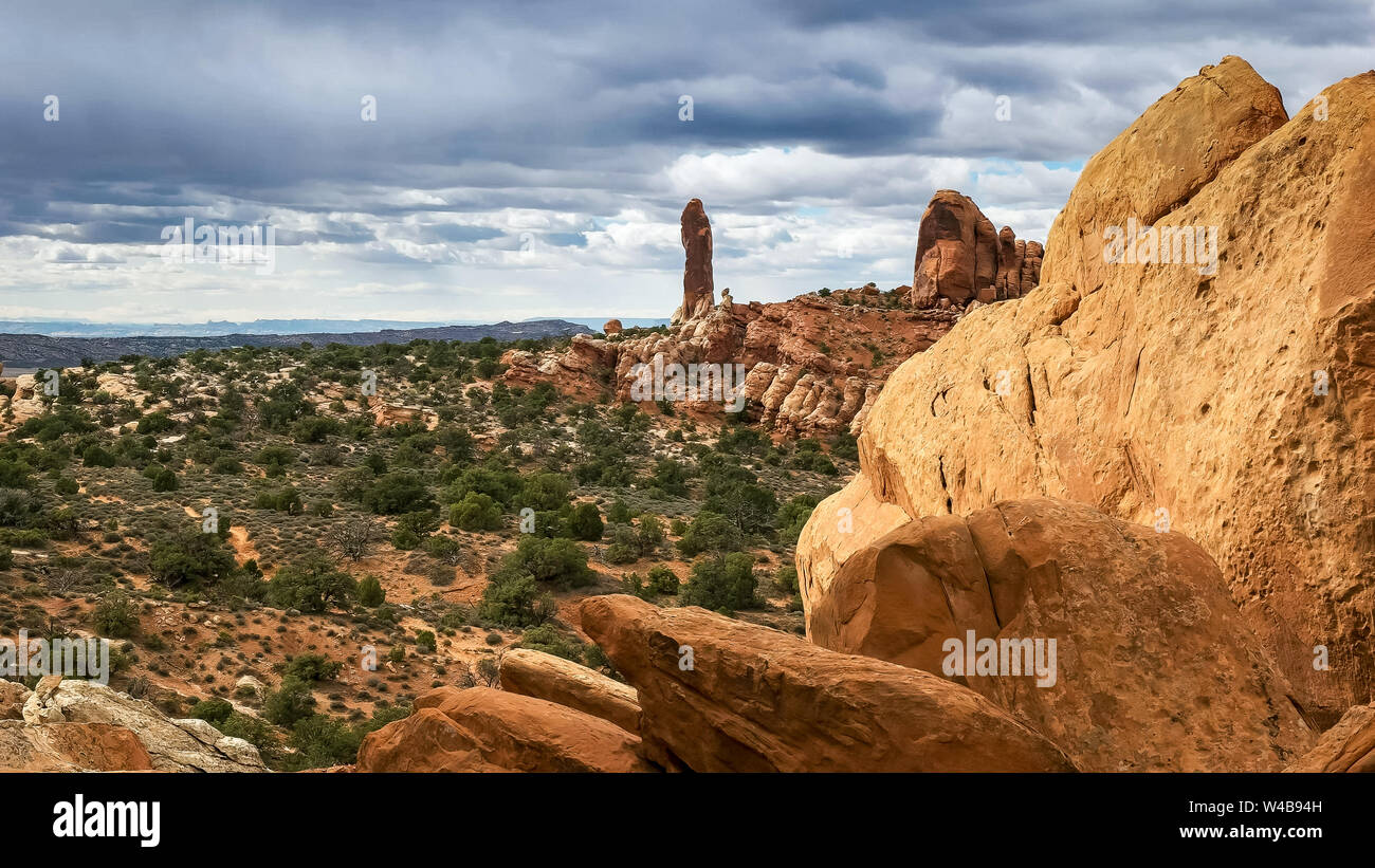 Ampia dark angel arches np, Utah Foto Stock