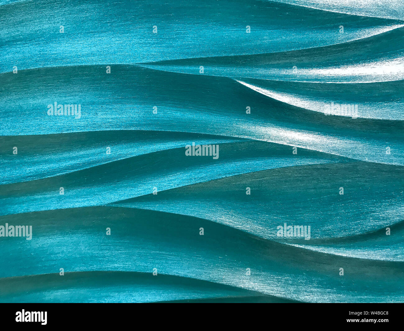Il turchese 3D Interni decorativi Pannello parete con andamento ondulato. Perla verde dello sfondo. Texture astratta. Foto Stock