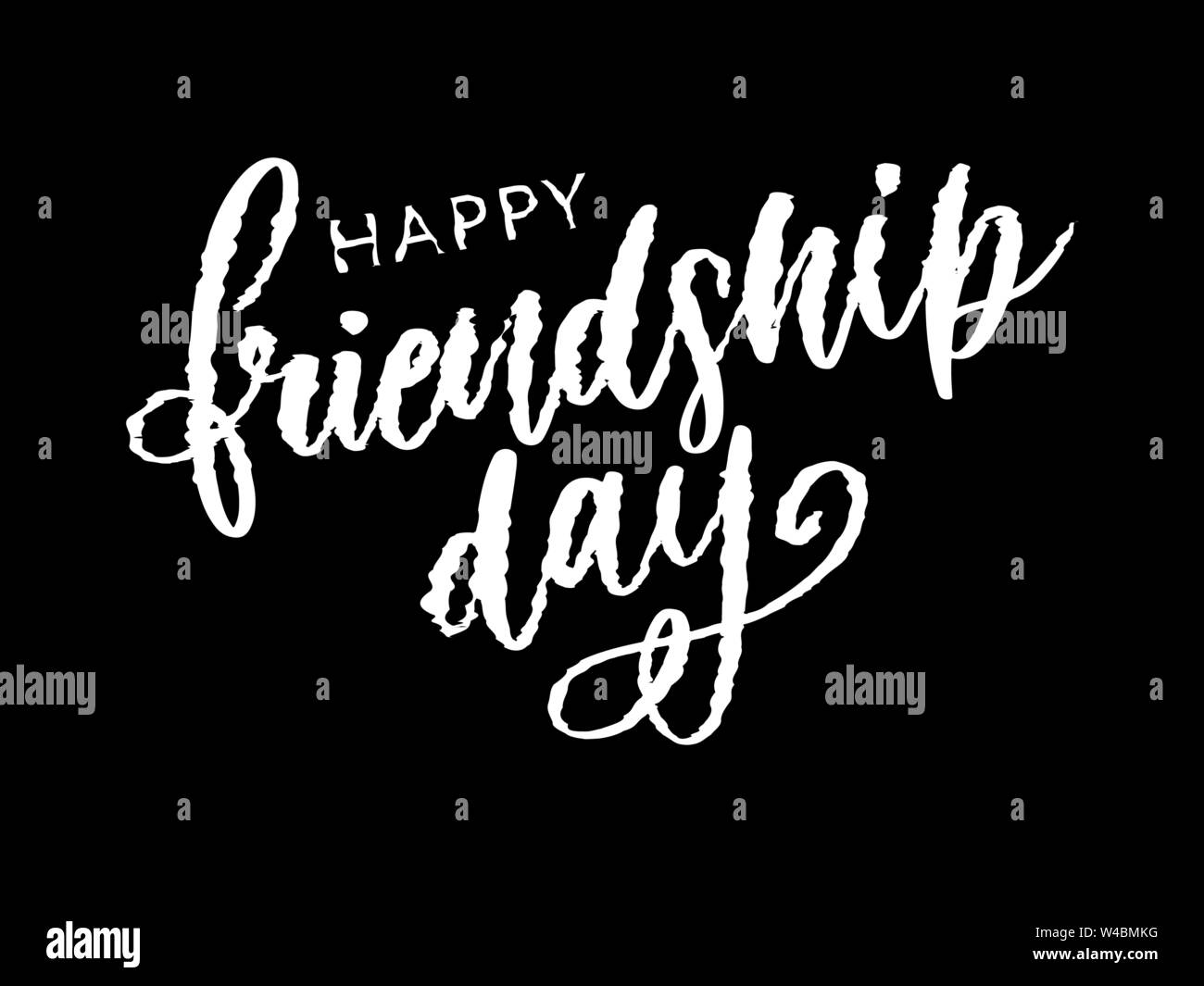 Illustrazione Vettoriale di disegnati a mano felice amicizia giorno felicitation in fashion style con caratteri di testo e di segno triangolo di colore Illustrazione Vettoriale