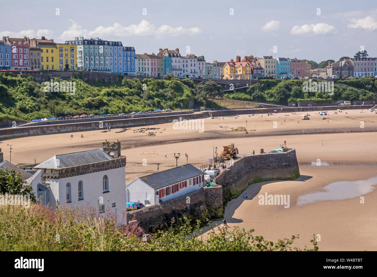 Il Welsh città costiera di Tenby, Pembrokeshire, Wales, Regno Unito Foto Stock