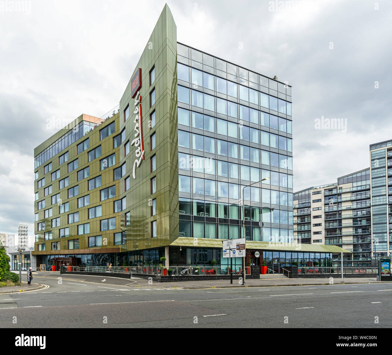 Nuovo hotel Radisson rosso nel Tunnel Street off Finnieston Quay a Glasgow Scozia Scotland Foto Stock