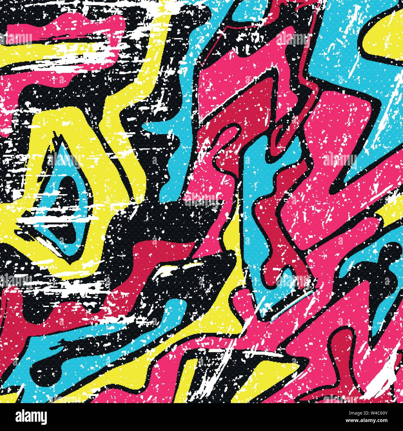 Psichedelia graffiti grunge texture pattern illustrazione vettoriale Illustrazione Vettoriale