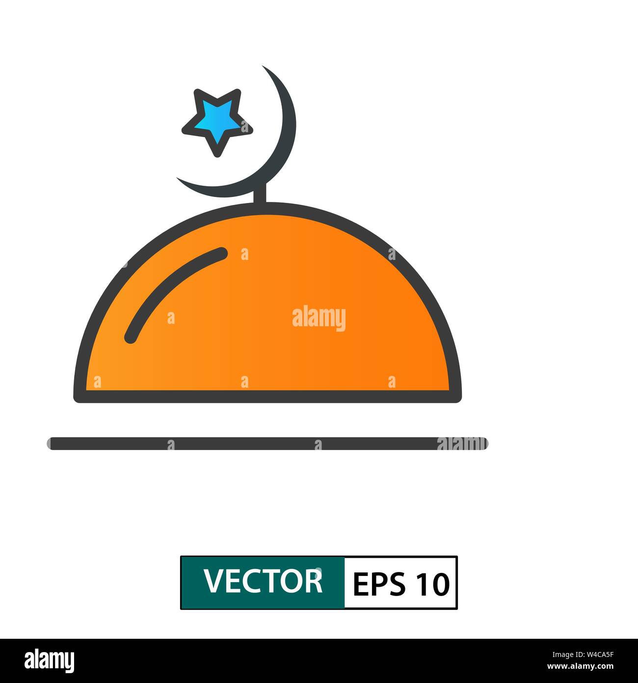 Icona della moschea di vettore. Stile del colore. Isolato su sfondo bianco. Illustrazione vettoriale EPS 10 Illustrazione Vettoriale