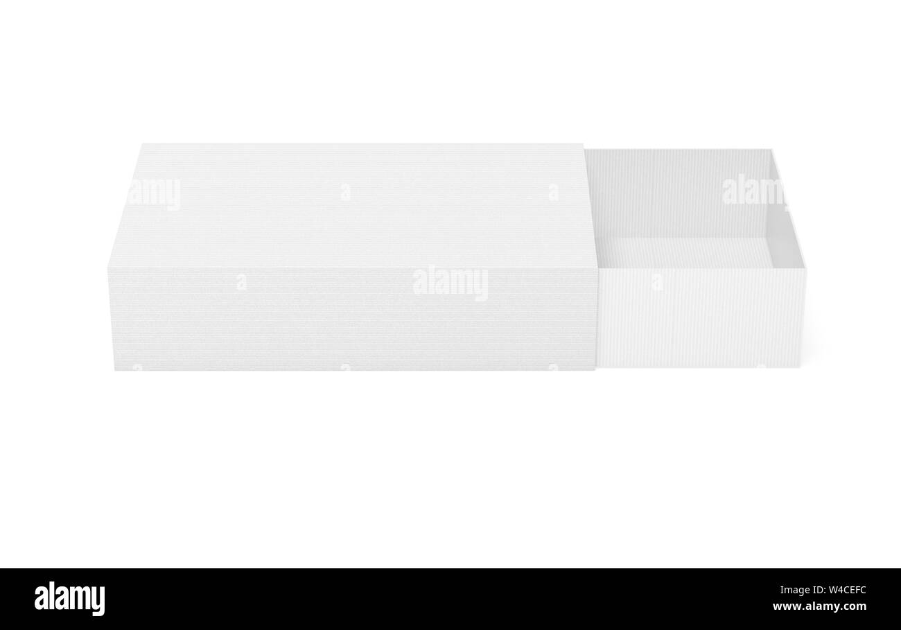 Cursore di cartone della carta. Aprire la casella dei fiammiferi. 3D rendering illustrazione isolato Foto Stock