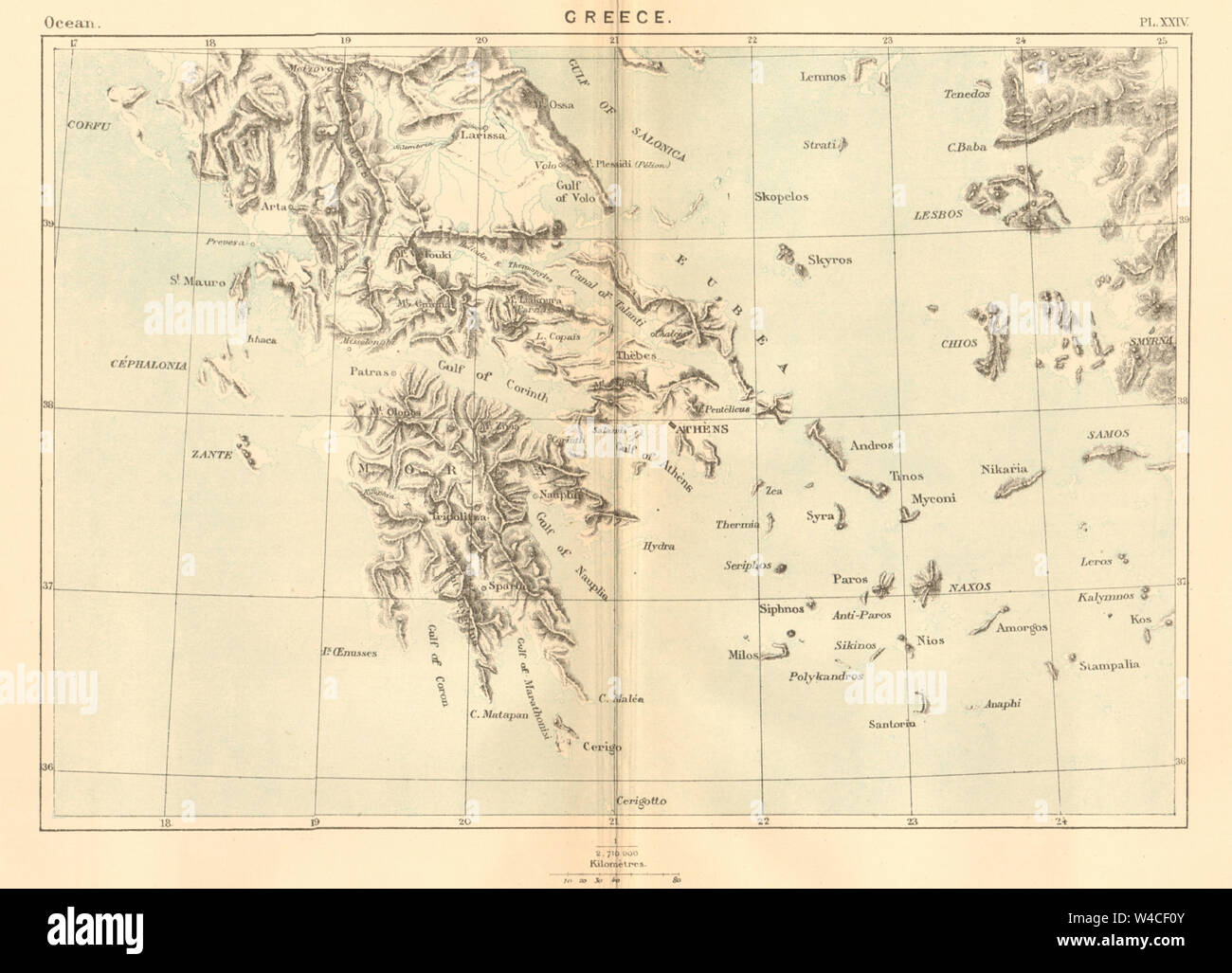 Mappa d'epoca della grecia immagini e fotografie stock ad alta ...