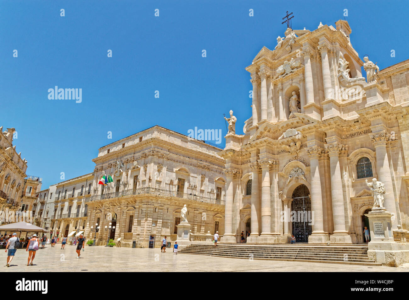 Siracusa Cattedrale Metropolitana, la natività di Maria, Siracusa Città Vecchia, Sicilia, Italia. Foto Stock