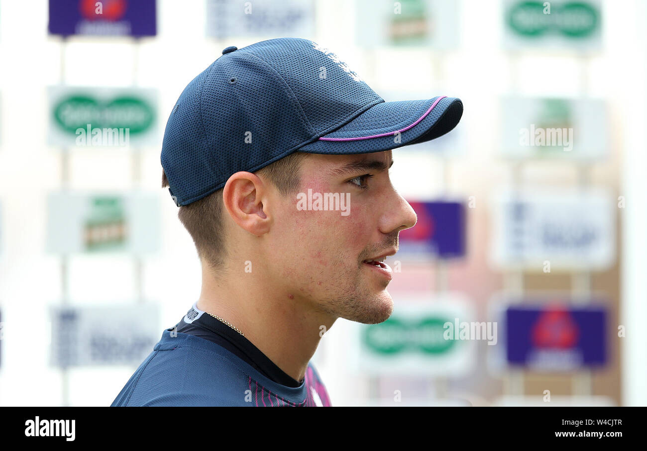 Rory brucia durante la sessione di reti a Lord's, Londra. Foto Stock