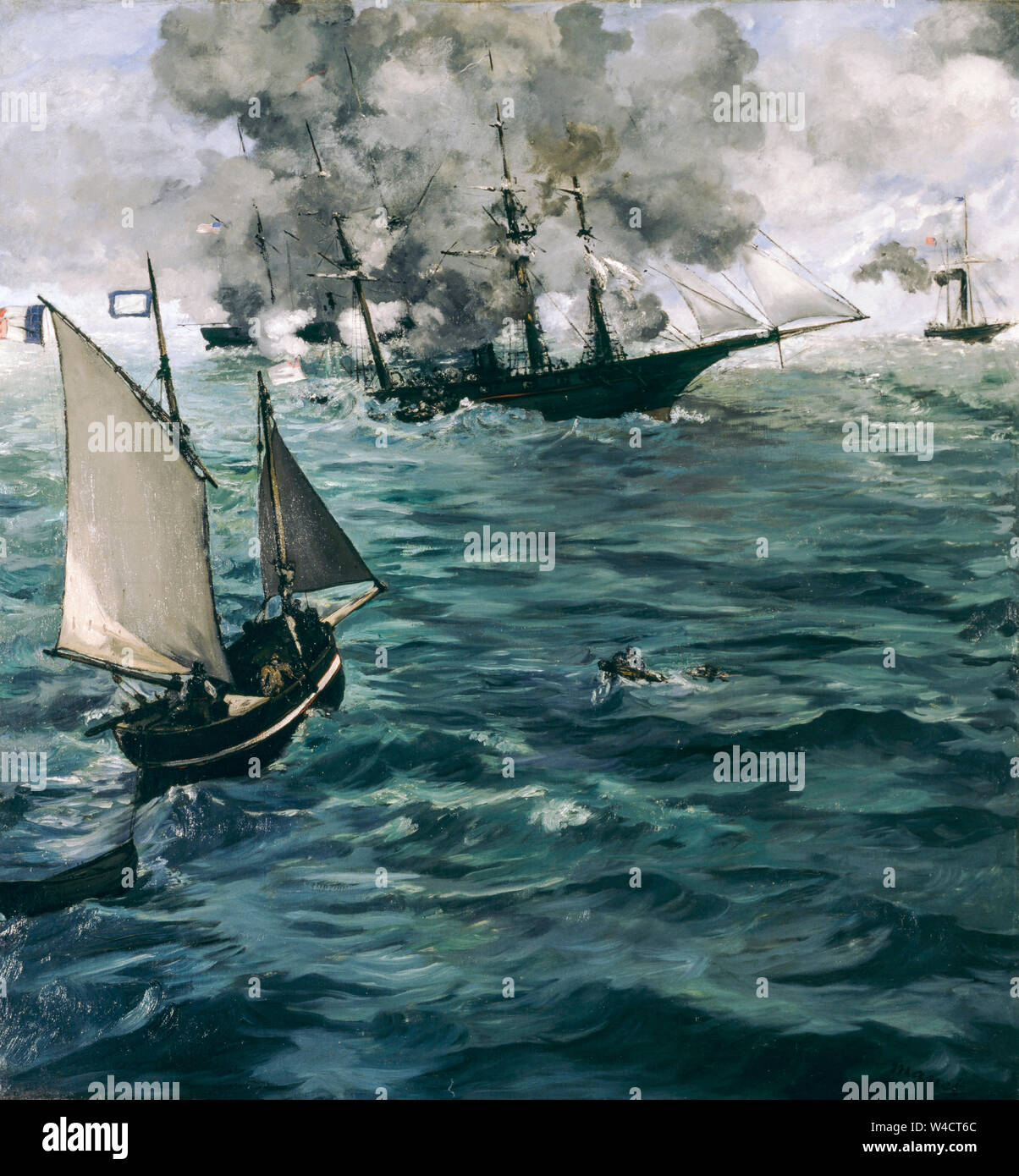 Edouard Manet, la battaglia del Kearsarge e Alabama, pittura, 1864 Foto Stock