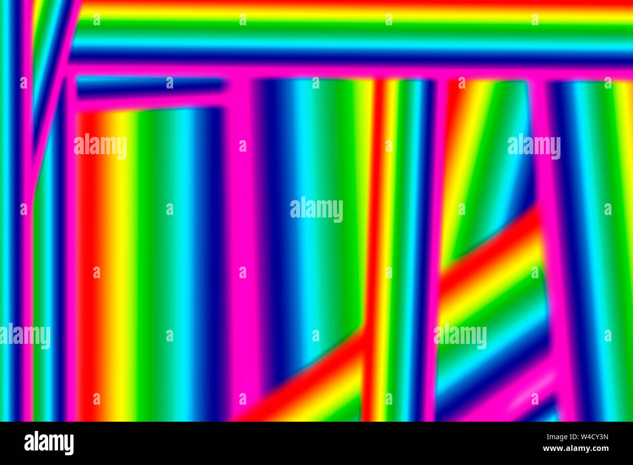 Abstract sfondo arcobaleno. Caotica strisce colorate. Luminose linee dritte di colori diversi Foto Stock