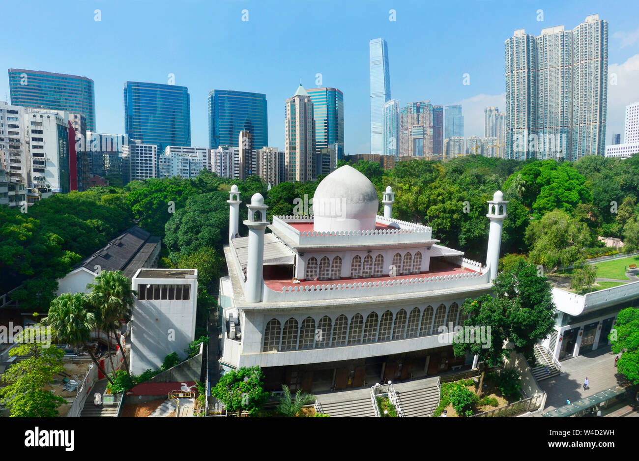 Kowloon Masjid e centro islamico a Tsim Sha Tsui strade per lo shopping di Hong Kong, arista Foto Stock