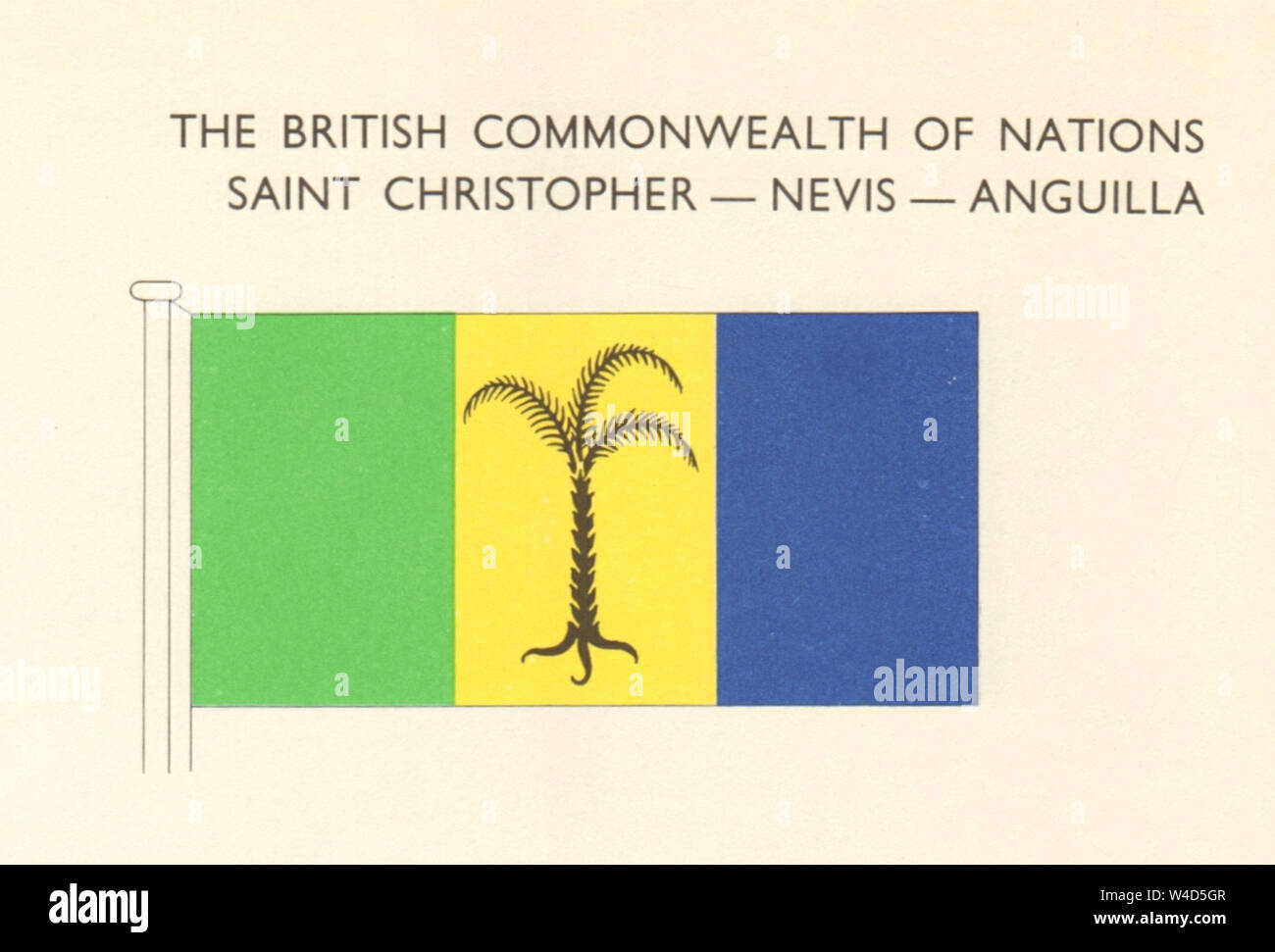 WEST INDIES bandiere. Saint Christopher-Nevis-Anguilla 1968 old vintage print Foto Stock