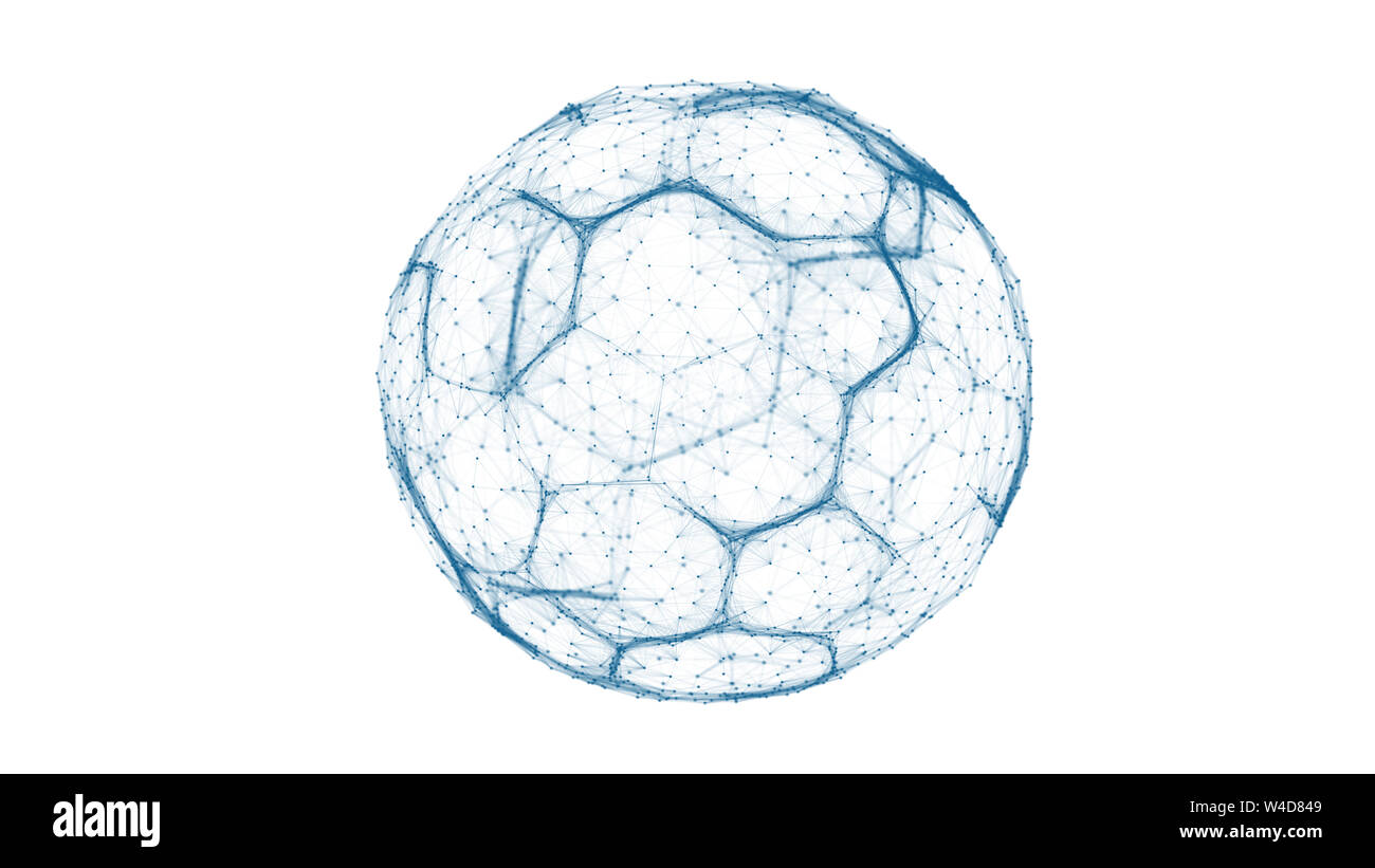 E sport sfondo concettuale. Rete palla calcio isolati su sfondo bianco Foto Stock