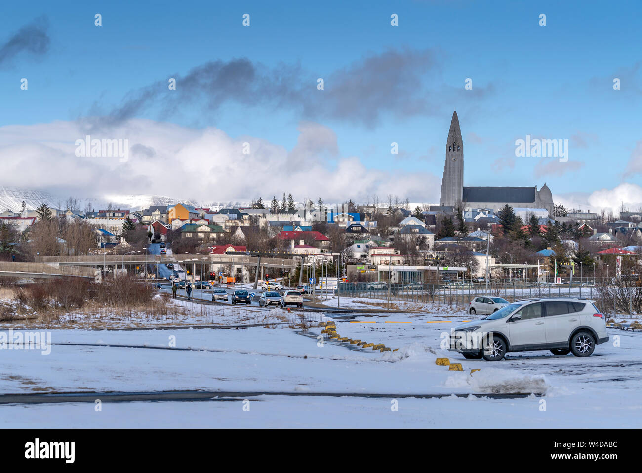 Inverno a Reykjavik, Islanda Foto Stock