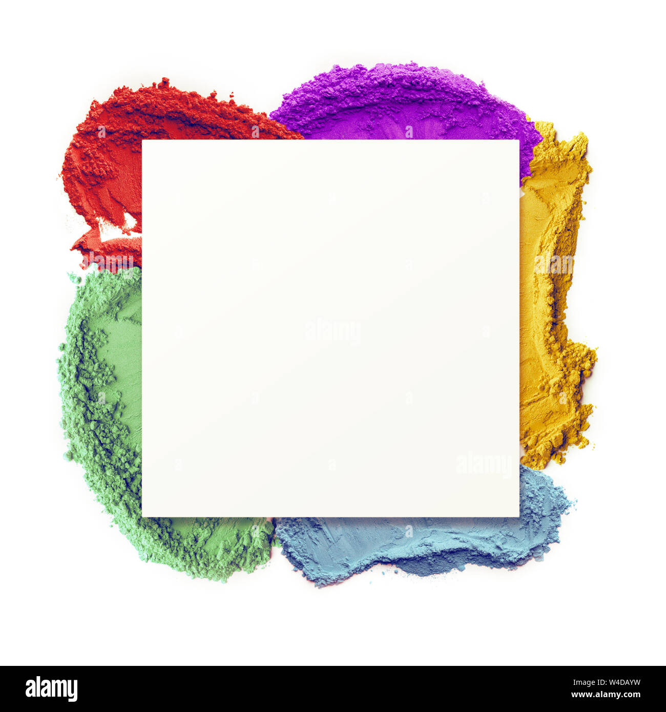 Molla dello sfondo con uno spazio vuoto e colorato in polvere holi Foto Stock