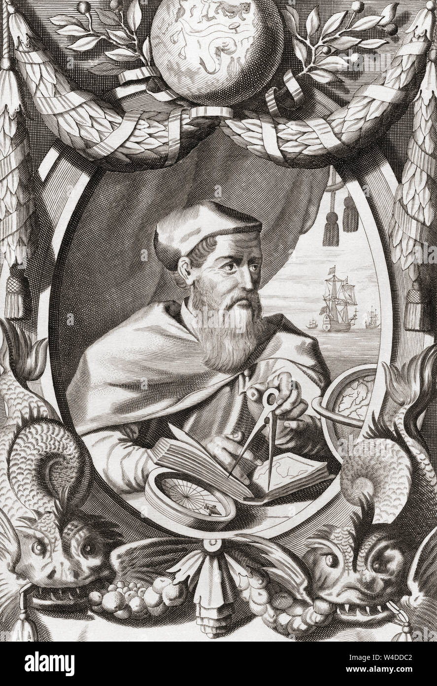 Amerigo Vespucci 1454 - 1512, aka Americus Vespucius. Italian explorer e cartografo. Il continente americano è chiamato dopo di lui. Foto Stock
