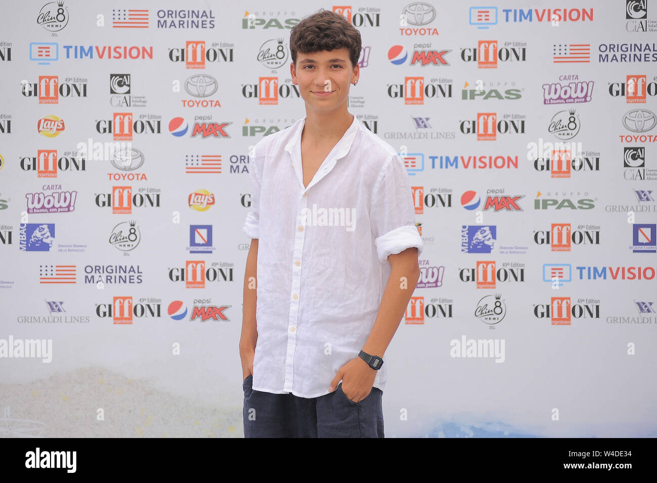 Giffoni Valle Piana, Italia. 22 Luglio, 2019. Foto Cafaro/LaPresse22 luglio 2019 Giffoni Valle Piana, Italia Spettacolo Giffoni Film Festival 2019 Nella foto: Francesco Tozzi. Foto Cafaro/LaPresse Luglio 22, 2019 Giffoni Valle Piana, Italia Entertainment esperienza Giffoni 2019 nel pic: Francesco Tozzi. Credito: LaPresse/Alamy Live News Foto Stock