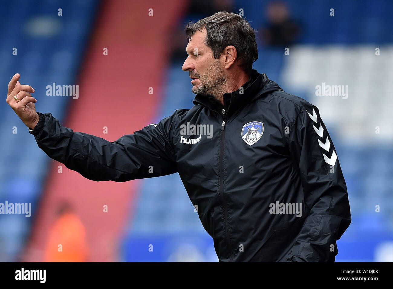 OLDHAM, Inghilterra xx luglio nuovi boss Oldham Laurent Banide durante la pre-stagione amichevole tra Oldham Athletic e Rochdale a Boundary Park, Oldham sabato 20 luglio 2019. (Credit: Eddie Garvey | MI News) Foto Stock