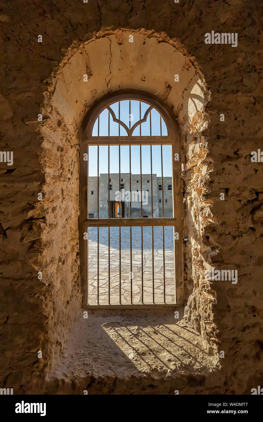 Bellissime immagini della storica vecchia porta Al-Uqair in Arabia Saudita. Foto Stock