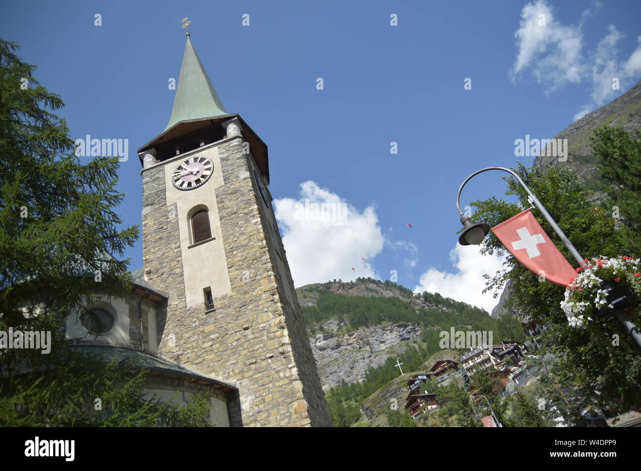 Chiesa, Zermatt, Svizzera Foto Stock