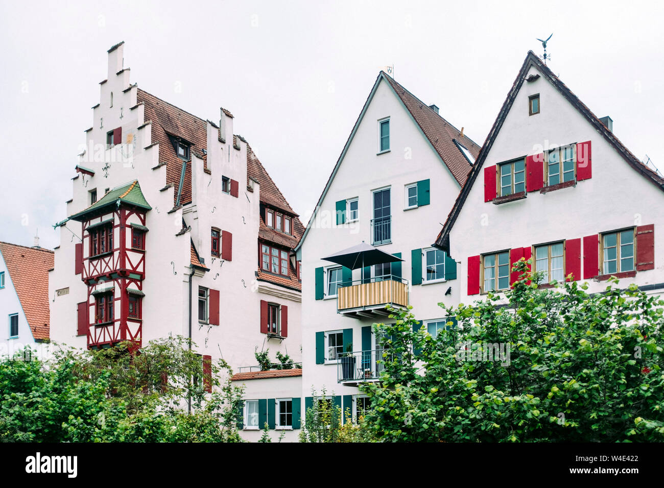 Casa fronti nella storica Fischerviertel (di pescatori del trimestre), Ulm/Germania Foto Stock