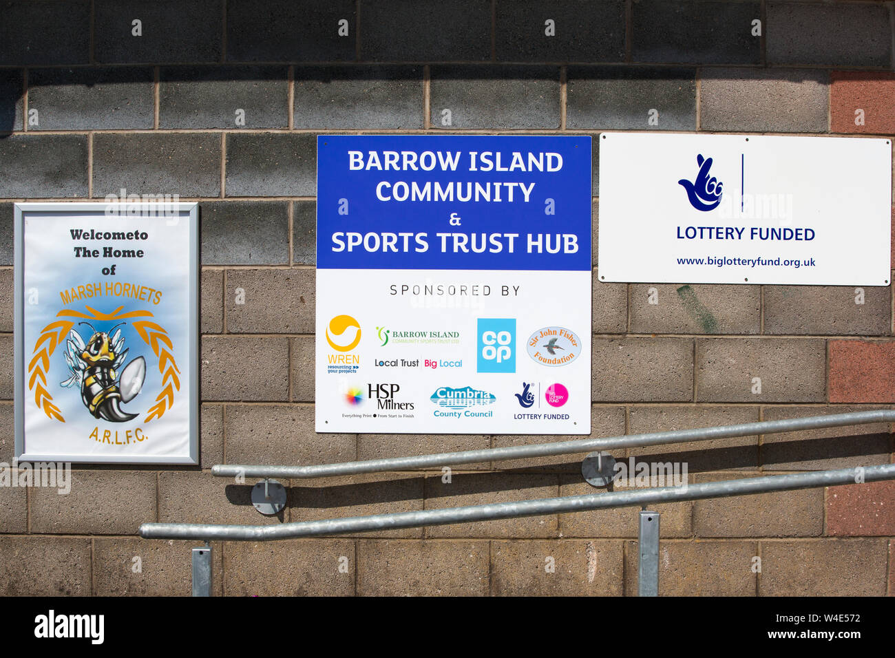 Una lotteria finanziato strutture sportive sull isola di Barrow, Barrow in Furness, Cumbria, Regno Unito. Foto Stock