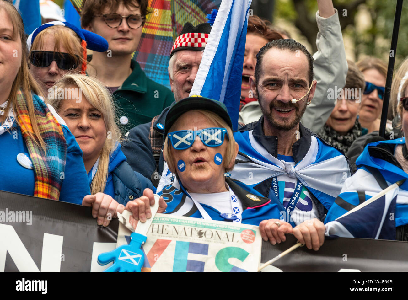 Glasgow, Tutti sotto uno striscione indipendenza marzo - 2019 Foto Stock