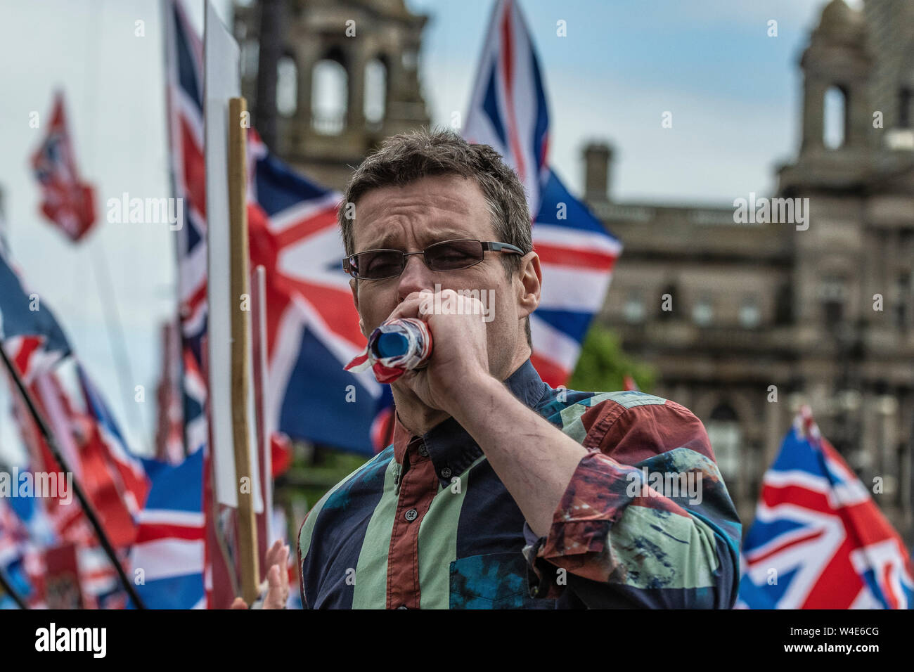 Glasgow, Tutti sotto uno striscione indipendenza marzo - 2019 Foto Stock