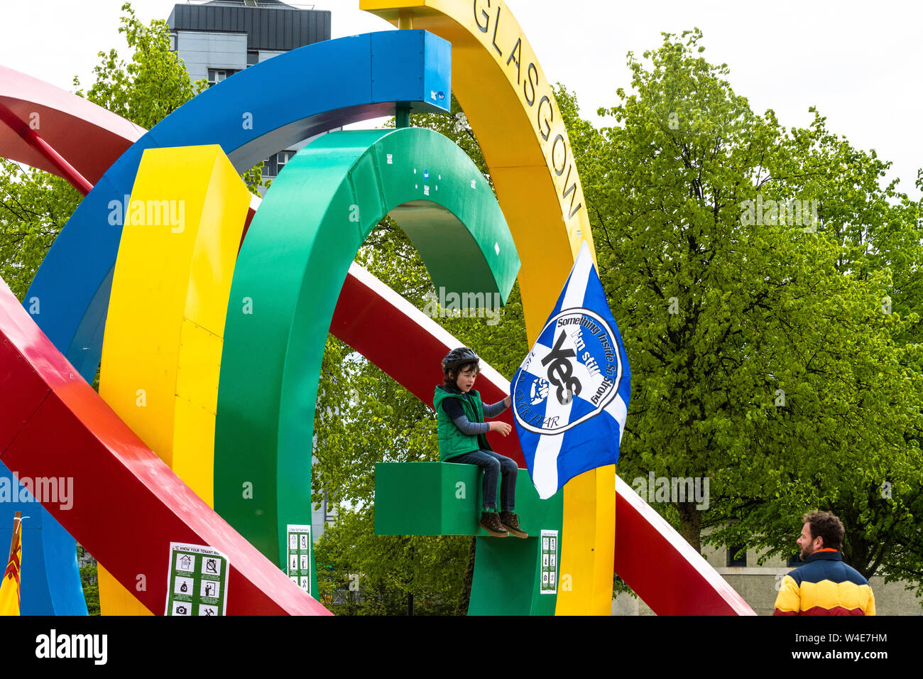 Glasgow, Tutti sotto uno striscione indipendenza marzo - 2019 Foto Stock