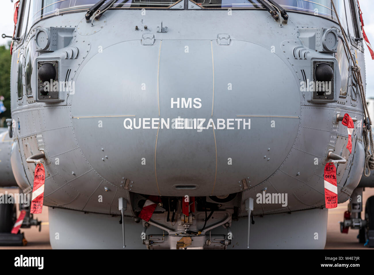 Elicottero Merlin della Royal Navy dalla HMS Queen Elizabeth al Royal International Air Tattoo Airshow, RAF Fairford, Regno Unito. Fleet Air Arm militare Foto Stock
