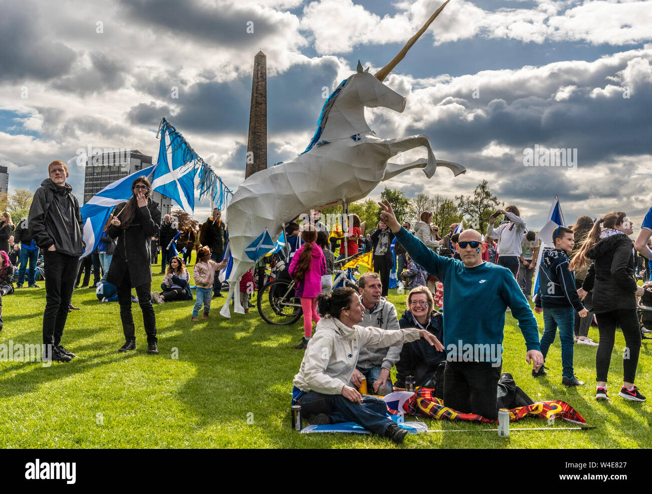 Glasgow, Tutti sotto uno striscione indipendenza marzo - 2019 Foto Stock